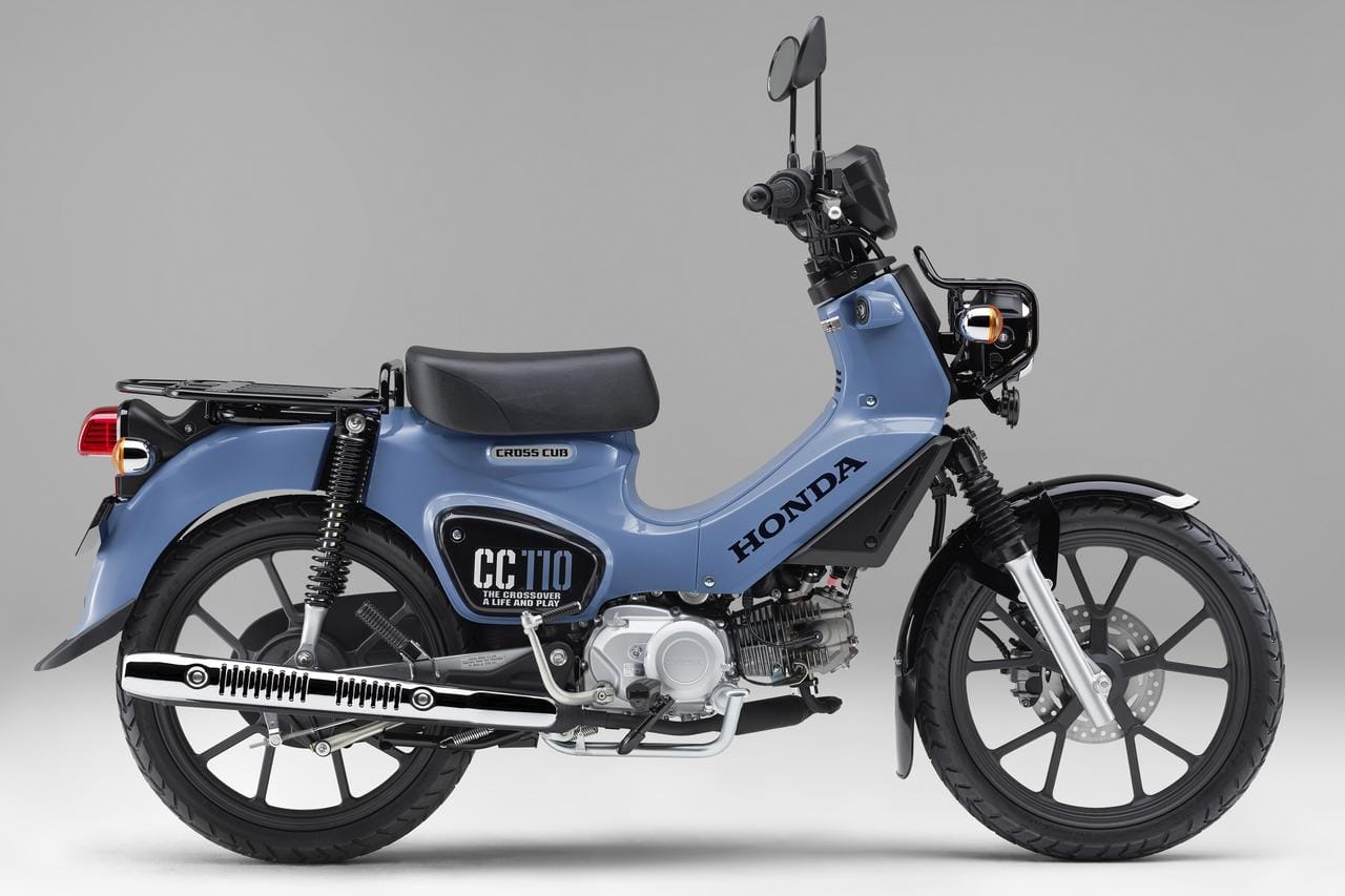 Detail lampu depan Honda Cross Cub 110 dengan pelindung besi