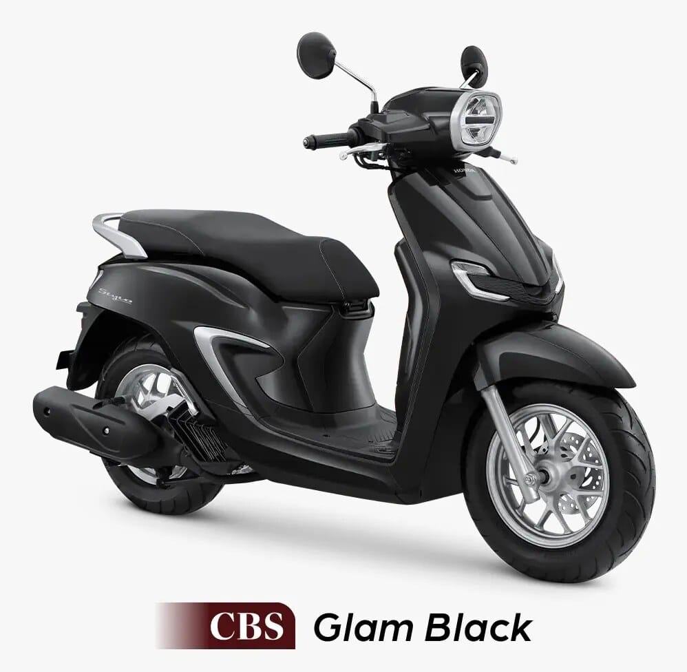Honda Stylo 160 2026 di atas latar tabel daftar warna yang tersedia untuk pasar Indonesia